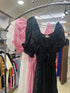 Puff Sleeves Ruched Long Maxi Dresses